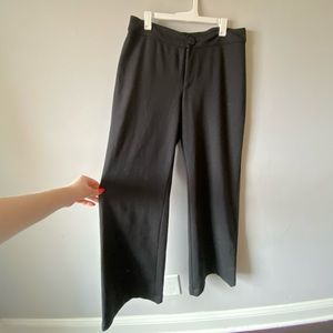 Wide-leg black slacks